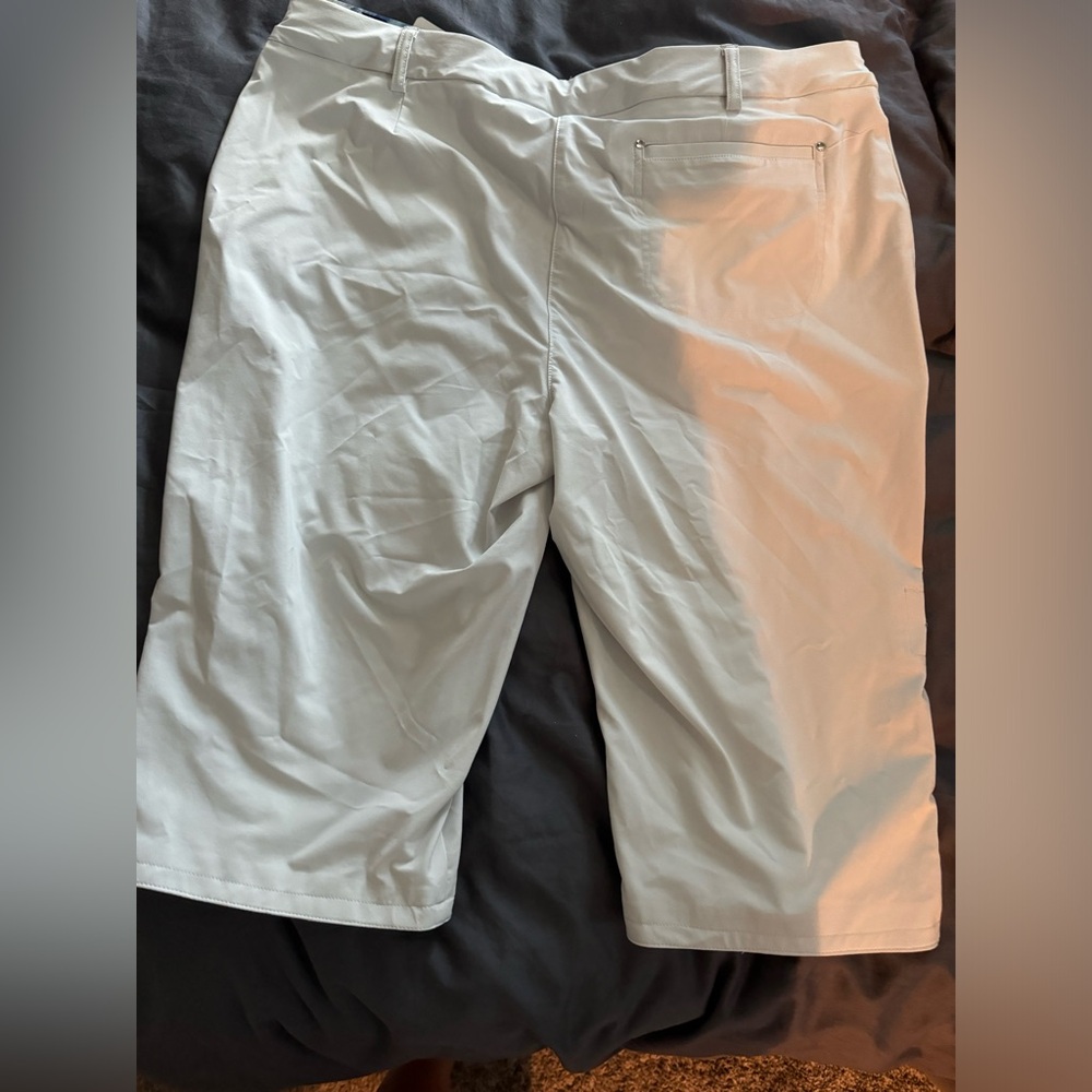 New white golf shorts